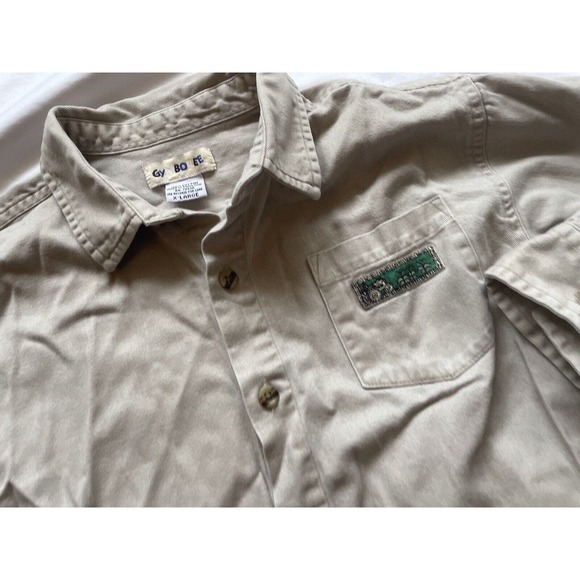 Vintage Gymboree Tan Collared Button Down Pocket Shirt Kids XL 8 - 10 - Picture 8 of 9